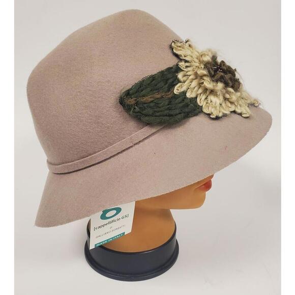 NWT Ladies Cappellificio GS Galliano Sorbatti Italy Wool Bucket Hat - Picture 2 of 6